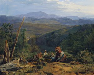 Wienerwald táj Wildegg kastélyával alkotó: Ferdinand Georg Waldmuller
