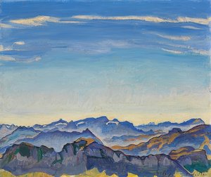 A Vaud-i Alpok a Rochers de Naye felől. 1917 alkotó: Ferdinand Hodler