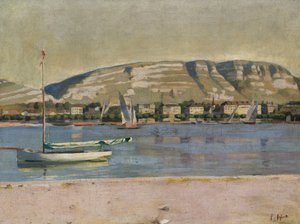 Genfi kikötője és a Saleve alkotó: Ferdinand Hodler