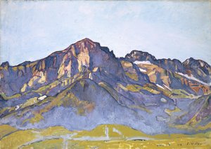 The Dents Blanches Champéryben a reggeli napsütésben, 1916 alkotó: Ferdinand Hodler