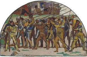The Retreat from Marignano Variant, 1897 körül alkotó: Ferdinand Hodler