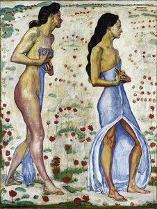 Két nő virágban Érzelem 1a, 1901-1906 alkotó: Ferdinand Hodler