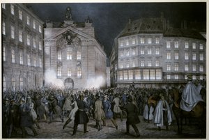 MARZREVOLUTION: A diákok március 13. előestéjén kapják a fegyvert alkotó: Ferdinand Hofbauer