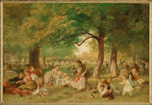 Nachmittag im Prater - Egy délután a Práterben ... (festmény, vászon) alkotó: Ferdinand Julius Wilhelm Laufberger