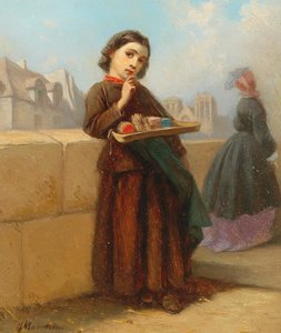 Lány gyufával a Szajna partján alkotó: Ferdinand Marohn