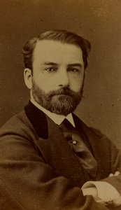 Léon Joseph Florentin Bonnat francia festő portréja; névjegykártya