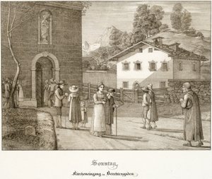 Vasárnap: Berchtesgaden melletti templomba járás alkotó: Ferdinand Olivier
