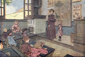 Órán, a gyermekkori képeskönyvben, 1900 körül (metszet)