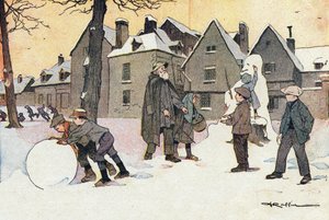 Snow, a Gyermekkori képeskönyvben, 1900 körül (metszet) alkotó: Ferdinand Raffin