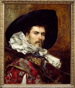 Harquebusier a 17. században Ferdinand Roybet festménye (1840-1920) 19. századi Lyon, Musee des Beaux Arts