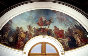 Nagy Sándor (Kr. e. 356-323) Homérosz műveit aranykazettába zárva készítette. A párizsi Palais du Luxembourg szenátusi könyvtár kupolája. Eugene Delacroix festménye (1798-1863) alkotó: Ferdinand Victor Eugene Delacroix