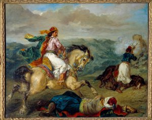 Egy epizód a görögországi háborúról. Eugene Delacroix festménye (1798-1863) alkotó: Ferdinand Victor Eugene Delacroix