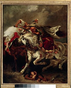 Giaour és Pasha csata (Marokkó) alkotó: Ferdinand Victor Eugene Delacroix
