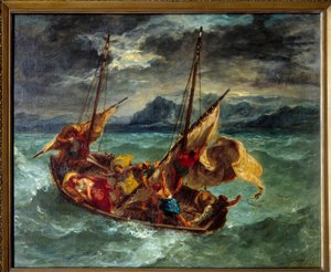 Krisztus a Generaseth-tavon (Genesareth). Eugene Delacroix festménye (1798-1863) alkotó: Ferdinand Victor Eugene Delacroix
