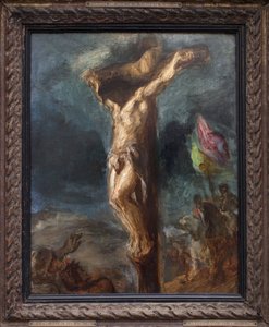 Keresztre feszítés. Eugene Delacroix (1798-1863) festménye, olaj, fa alkotó: Ferdinand Victor Eugene Delacroix