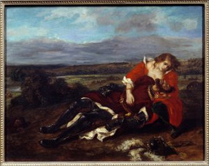 Lara halála. Eugene Delacroix festménye (1798-1863) alkotó: Ferdinand Victor Eugene Delacroix