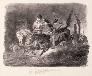 Faust és Mefisztó vágta a szombat éjszakáján, 1828 alkotó: Ferdinand Victor Eugene Delacroix