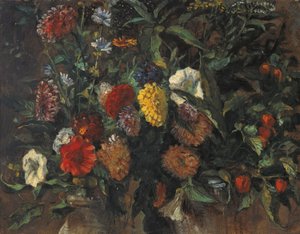 Virágcsendélet, 1848 körül (olaj, karton) alkotó: Ferdinand Victor Eugene Delacroix
