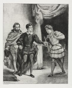 Hamlet: Hamlet és Guildenstern, 1834. alkotó: Ferdinand Victor Eugene Delacroix