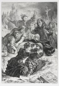 Hamlet: Hamlet és Laertes Ophelia sírjában, 1843. alkotó: Ferdinand Victor Eugene Delacroix