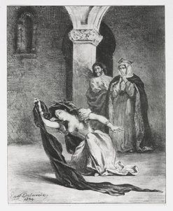 Hamlet: Ophelia éneke, 1834. alkotó: Ferdinand Victor Eugene Delacroix