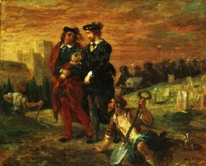 Hamlet és Horatio a temetőben, William Shakespeare Hamlet V. felvonásából, 1859 alkotó: Ferdinand Victor Eugene Delacroix