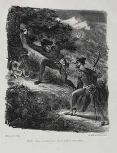 Illusztrációk Fausthoz: Faust és Méphistophélés a Hartz-hegységben, 1828. alkotó: Ferdinand Victor Eugene Delacroix