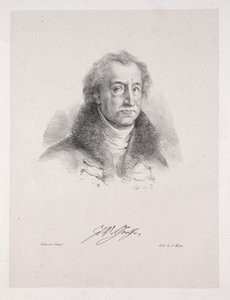 Illusztrációk a Fausthoz: Frontispiece – Johann Wolfgang von Goethe portréja, 1828. alkotó: Ferdinand Victor Eugene Delacroix
