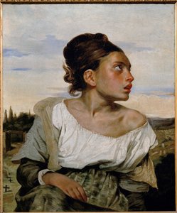 Jeune orpheline au cimetiere - fiatal árva a temetőben ... alkotó: Ferdinand Victor Eugene Delacroix