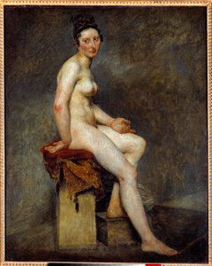 Meztelenül ülve mondja Miss Rose. Eugene Delacroix festménye (1798-1863)