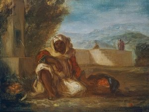 Narancssárga eladó Marokkóban. 1835 körül alkotó: Ferdinand Victor Eugene Delacroix