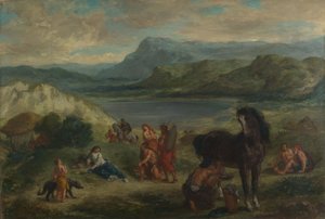 Ovidius a szkíták között alkotó: Ferdinand Victor Eugene Delacroix