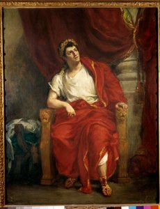 Francois-Joseph (Francois Joseph) Talma (1763-1826) humorista portréja, aki Nerót tolmácsolja Jean Racine Britannicus””” című darabjában” Eugene Delacroix (1798-1863) festménye 1853 Dim. 0,92 x 0,73 m Párizs, francia vígjáték alkotó: Ferdinand Victor Eugene Delacroix