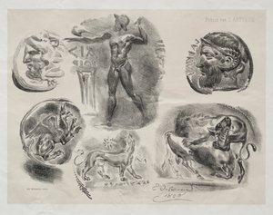 Lap hat antik éremmel, 1825. alkotó: Ferdinand Victor Eugene Delacroix