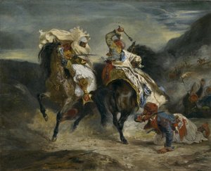 A Giaour és Hassan harca, 1826 alkotó: Ferdinand Victor Eugene Delacroix