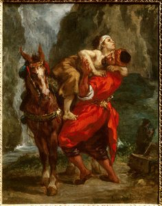 Az irgalmas szamaritánus. Eugene Delacroix festménye (1798-1863) alkotó: Ferdinand Victor Eugene Delacroix