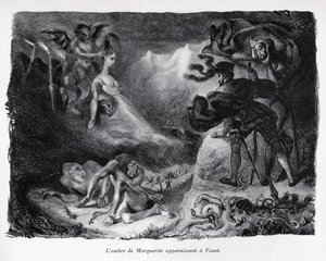 Gretschen árnyéka megjelenik Faustnál alkotó: Ferdinand Victor Eugene Delacroix