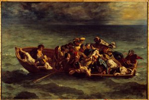 A „Don Juan” elsüllyesztése. Illusztráció George Gordon Byron Lord Byron (1788-1824) „Don Juan” című könyvéről, a II. Eugene Delacroix festménye (1798-1863) alkotó: Ferdinand Victor Eugene Delacroix