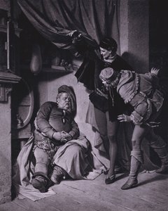 Jelenet Shakespeare IV. Henrik király című művéből, 1. rész (II. felvonás, 4. jelenet) (litho) alkotó: Ferdinand the Elder Piloty