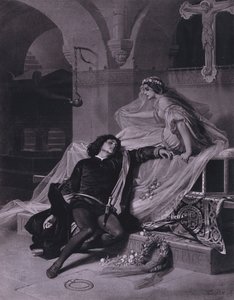 Jelenet Shakespeare Rómeó és Júliájából (V. felvonás, 3. jelenet) (litó) alkotó: Ferdinand the Elder Piloty