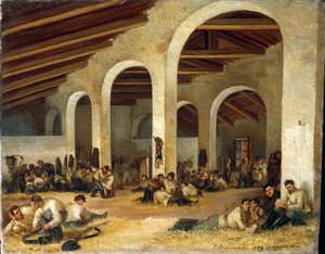 Laktanya Modenában, Ferdinando Buonamici, olaj, vászon alkotó: Ferdinando Buonamici