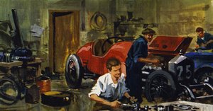 Juan-Manuel Fangio Viggiano autóversenyző tanítványa volt (színes lithó)
