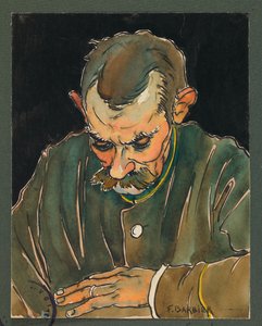 Phongeron elolvassa a felesége levelét, Gustrow alkotó: Fernand Barbier