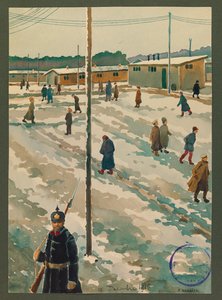 A gustrowi fogolytábor látképe alkotó: Fernand Barbier
