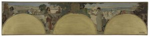 Vázlat a Hôtel de Ville de Paris: Az írás története - ókor, 1890 körül (olaj, vászon) alkotó: Fernand Cormon
