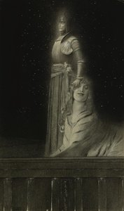 Avec Verhaeren: Un Ange With Verhaeren: An Angel, 1889. alkotó: Fernand Khnopff