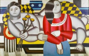 „Femme tenant des fleurs” (Virágokat tartó nő) alkotó: Fernand Leger