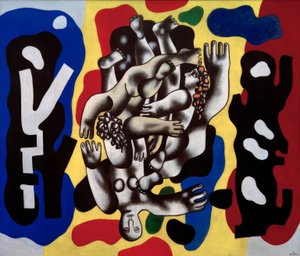 Búvár sárga háttér előtt alkotó: Fernand Leger