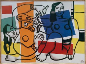 Két nő virágokkal alkotó: Fernand Leger