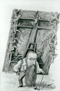Auguste Rodin portréja, aki a pokol kapuját viseli (wc papíron) alkotó: Fernand Paillet